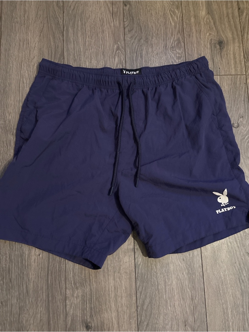 PLAYBOY Navy Blue Men's Athletic Shorts with Logo